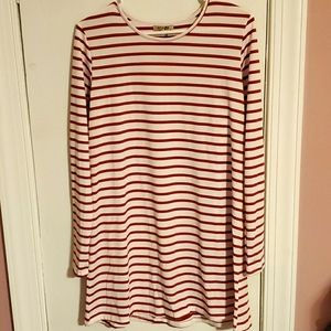 Red and white striped dress